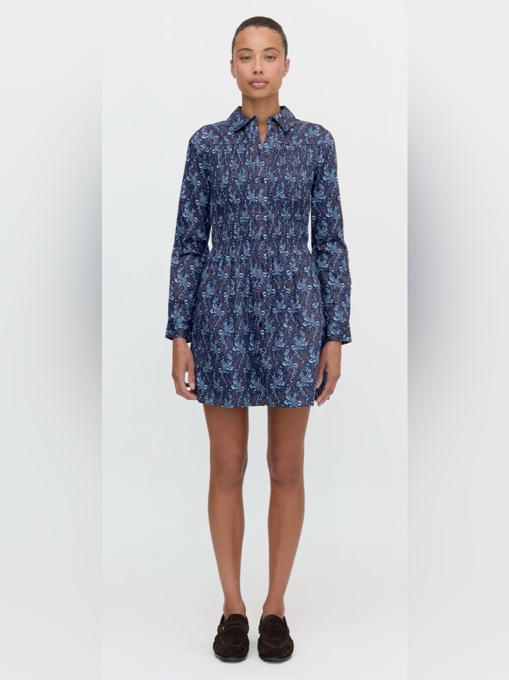 Hill House Mira Dress in Navy Calla Paisley Excellent Condition Size Small